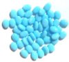 50 8x6mm Opaque Light Blue Flat Oval Glass Beads